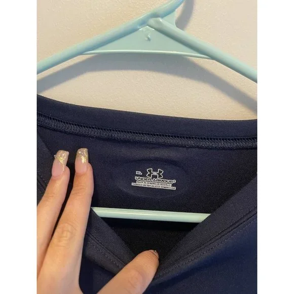 Xtra Large Under Armour Men's Neck Logo Tee Top Athletic Muscle Shirt - Picture 3 of 3